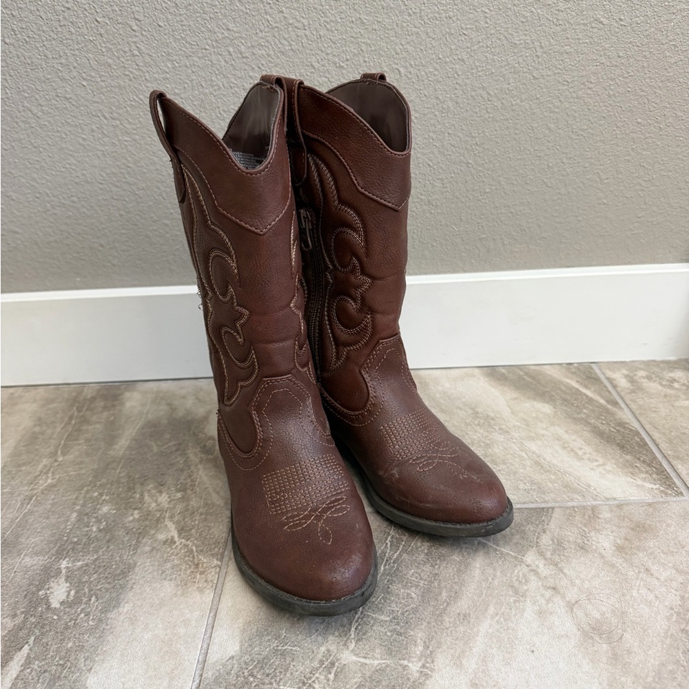 Cat & Jack Brown Girls' Western Cowboy Boots